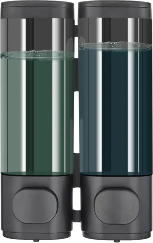 Vista 13 de Dispensador de ducha Pollock - Dispensador de champú y acondicionador sin taladro de 1 cámara para baño, de gran capacidad, negro