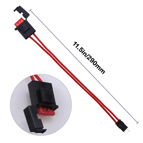 Vista 3 de Compatible 32V 16 AWG Specialized Car Fuse Holder Connector 10A, Low Profile Mini Blade Type for ATM Fusebox Panels, with 2Pcs Fuses,11.5 Inch