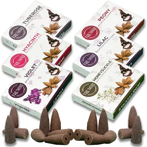 Vista 9 de Blossom - Conos de incienso de reflujo para cascada - Conos de incienso perfumados - Peonía, lila, jacinto, tuberosa, madreselva, violeta