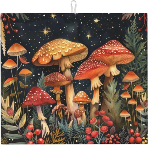Vista 66 de Tapete de secado de platos de mármol blanco dorado para encimera de cocina, absorbente de 16 x 18 pulgadas, placa de microfibra de vidrio