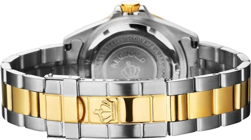 Vista 6 de Reloj para hombre, con bisel giratorio, impermeable, de acero inoxidable, deportivo, de cuarzo, a la moda, reloj de negocios, Plateado negro