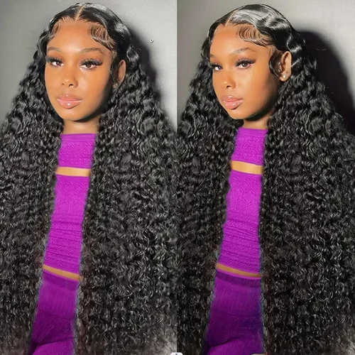 Vista 8 de Pelucas de cabello humano con encaje frontal de onda profunda 13x4 HD, malla frontal transparente, para mujeres, rizada, húmeda y ondulada, sin Onda