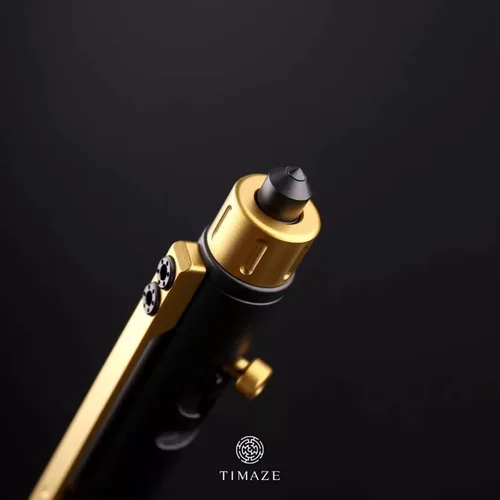 Vista 6 de WANERSEN Rotulador de titanio con punta de perno y vidrio de tungsteno, 5.5 pulgadas, negro-dorado