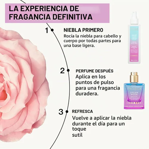 Vista 9 de Pacifica Dream Moon Perfume en Spray para Mujeres 1 fl oz – Fragancia Floral Amaderada de Larga Duración para Ella - Rosa, Pachulí, Sándalo