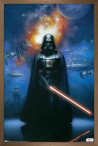 Vista 16 de Trends International Star Wars: Saga - Póster de pared de Vader in Space, 14.725 x 22.375 pulgadas, versión enmarcada de madera de granero