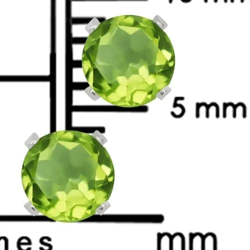 Vista 6 de Gem Stone King Juego de 3 aretes redondos de amatista, citrino y peridoto de 0.157 in para mujeres y hombres en plata de ley 925, Plata de ley