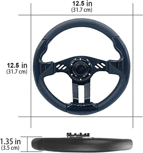Vista 3 de Volante universal de 320mm para carrito de golf para Club Car DS y Precedent, volante para carrito de golf EZGO Yamaha para EZGO RXV y TXT Tempo G14