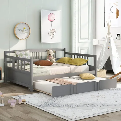 Vista 11 de Merax Sofá Cama Individual con Listones de Madera Soporte Sofá Cama Moderno para Sala de Estar con Rieles, Tamaño Individual, Espresso Oscuro