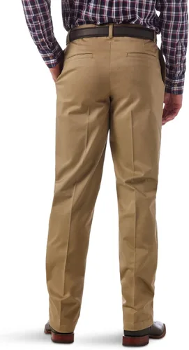 Vista 3 de Pantalones casuales para hombre Wrangler con parte frontal plana y color caqui