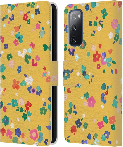 Vista 270 de Head Case Designs Officially Licensed Ninola Ditsy Flowers Yellow Nature Bold Leather Wallet Case Compatible with Samsung Galaxy A07 4G
