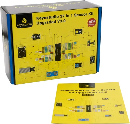 Vista 6 de KEYESTUDIO Kit de sensores 37 en 1, 37 módulos de sensores, kit de inicio para programación Arduino Mega R3 2560 Raspberry Pi, componentes