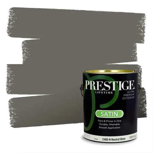 Vista 38 de Prestige Paints - Pintura exterior e imprimación en uno, 1 galón, plano, compatibilidad comparable con el color menta «Whipped Mint» de Behr