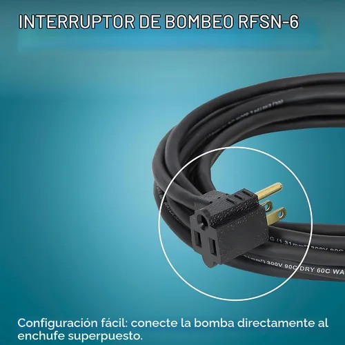 Vista 5 de Little Giant RFSN-6, 115 voltios, interruptor de flotador atado a piggyback, cable de 10 pies Máximo 13 Amp, 1/2 HP, Bomba hacia abajo, Para