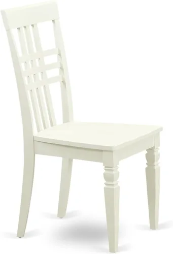 Vista 4 de East West Furniture LGC-LWH-W Sillas de comedor, lino blanco