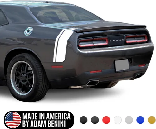 Vista 7 de Kit de calcomanías de vinilo de carreras para cinturón trasero, compatible con Dodge Challenger 2009-2025, Black Ghost Scat Pack Swinger, fabricado