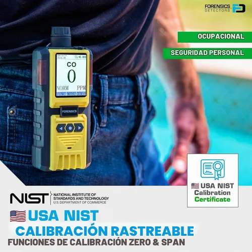 Vista 3 de Detector de monóxido de carbono para inspectores de Forensics Calibración rastreable NIST de EE. UU. Registro de datos de computadora Bomba