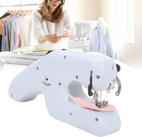 Vista 4 de Máquina de coser de mano, mini máquina de coser eléctrica portátil, máquina de coser inalámbrica para adultos, fácil de usar y puntada rápida