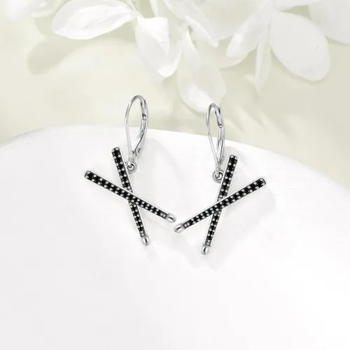 Vista 2 de YFN Aretes deportivos y de música de plata de ley para amantes del deporte, amantes de la música, regalos de joyería para mujeres, niñas, hombres