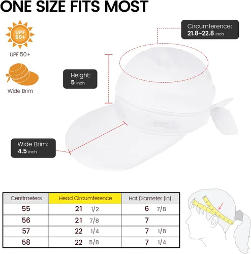 Vista 3 de Simplicity - Sombrero con protección solar UV UPF 50 para mujer, convertible en visera para playa