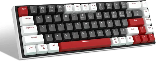 Vista 9 de MageGee SKY68 - Teclado mecánico para juegos, 68 teclas, compacto con retroiluminación LED azul, mini teclado ergonómico con cable para Windows PC