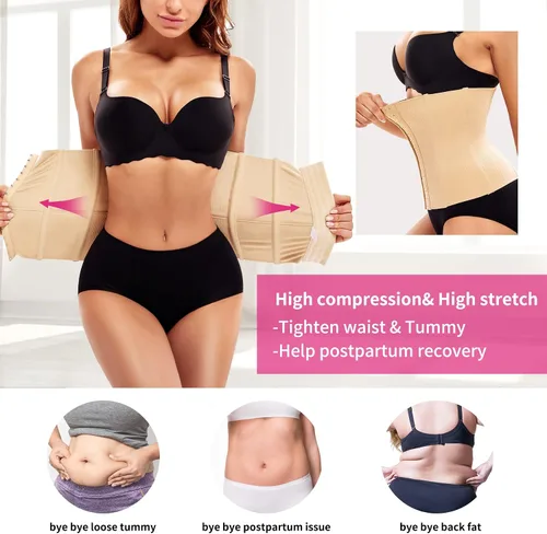 Vista 3 de JOSERGO Entrenador de cintura para mujer, control de abdomen, faja posparto, faja de corsé debajo del busto