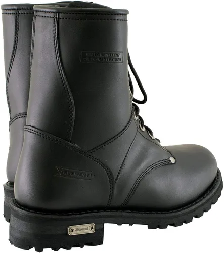 Vista 4 de Xelement 1446 Men's 'Vigilant' Black Leather Logger Boots with Inside Zipper