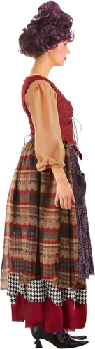 Vista 7 de Plus Mary Sanderson Costume Adult Disney Hocus Pocus Womens Outfit Shirt, Corset, Skirt wAttached Apron, Purple Wig