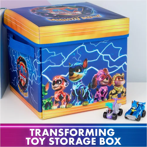 Vista 6 de Paw Patrol: The Mighty Movie, Paquete de Regalo de Alfombra de Juego Pup Squad con Mighty Pups Chase & Vee Pup Squad Racer Autos de Juguete