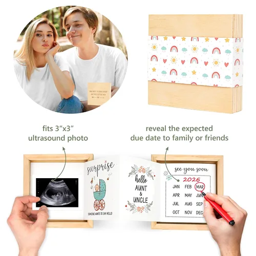 Vista 3 de Blinking Stars Anuncio de tía y tío bebé, anuncio de embarazo, ideas de regalos para tía y tío, sorpresa revelación de embarazo a la familia