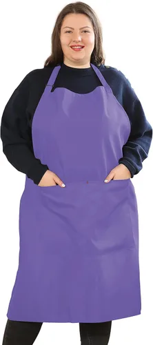 Vista 13 de Delantales de talla grande para mujer, con bolsillos, duradero, largo, ajustable, babero para cocina