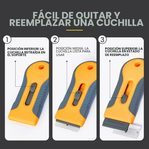 Vista 4 de FOSHIO Juego de herramientas multiusos para eliminar el tinte de ventana con raspador de hoja de afeitar de mango largo, maquinilla de afeitar