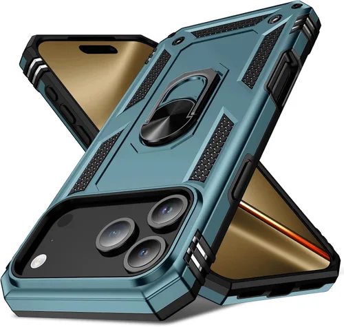 Vista 11 de Korecase Funda para iPhone 17 Pro con soporte de anillo, grado militar, resistente, a prueba de golpes, protección de cuerpo completo para Apple