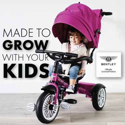 Vista 5 de Bentley Trike, bicicleta todo terreno para niños pequeños 6 en 1, con licencia oficial y diseñada por Bentley Motors UK; el triciclo de bebé a niño