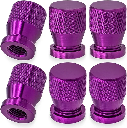 Vista 16 de 4 piezas de tapas de vástago de válvula de neumático de automóvil, tapas de válvula de aire de neumático a prueba de fugas de aleación de aluminio