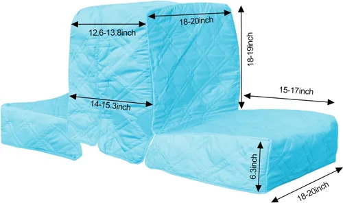Vista 2 de Blue Wave - Fundas de asiento trasero con espalda - Juego de 2 asientos grises de repuesto, microfibra suave, 100% impermeable