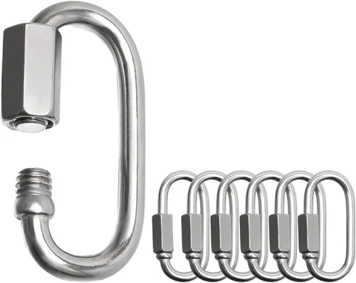 Vista 9 de Clips de mosquetón de bloqueo, gancho de resorte de acero inoxidable, mosquetón de bloqueo resistente, 304 de acero inoxidable de alta calidad