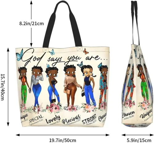 Vista 6 de Bolso de mano para mujer, bolso de mano afroamericano, bolso de hombro negro Queen para mujer, bolso de hombro casual, calidad premium