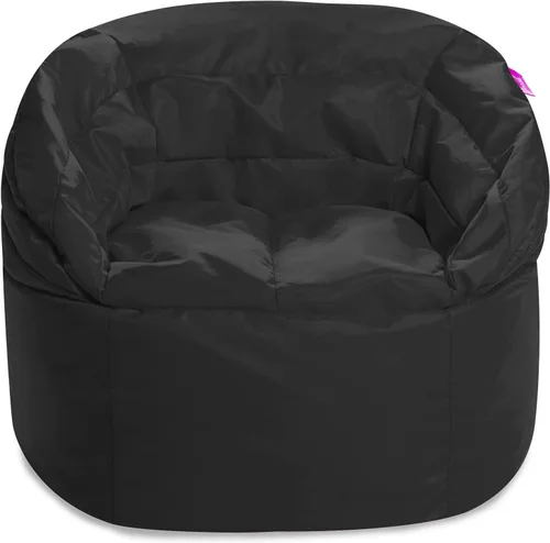 Vista 4 de Posh Creations Sonoma - Tumbona para niños y adolescentes, puf grande para salas de estar, dormitorios y sótanos, grande, color negro