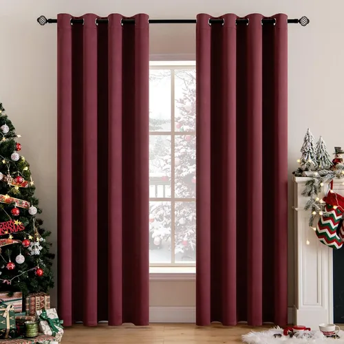 Vista 104 de MIULEE Cortinas opacas para dormitorio o sala de estar, juego de 2 paneles de cortina para ventana con aislamiento térmico y bloqueo de luz