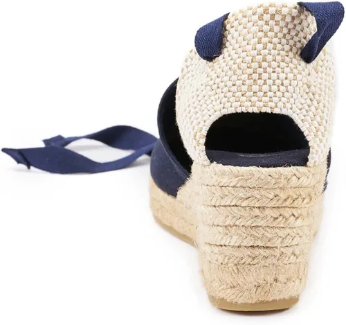 Vista 7 de Viscata Escala Espadrille Canvas Wedges with Sleek Ankle Laces Women's Lace Up shoes Handmade in Spain Organic Cotton Canvas and 100% Natural Jute