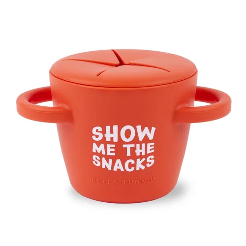 Vista 16 de Bella Tunno Happy Snacker - Vasos a prueba de derrames para niños pequeños y bebés, recipientes de aperitivos hechos de silicona sin BPA, apertura