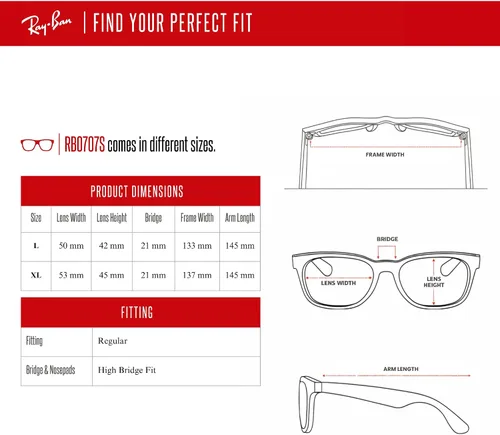 Vista 6 de Ray-Ban RB0707S - Lentes de sol cuadrados para hombre y mujer + paquete con kit de gafas de diseñador iWear