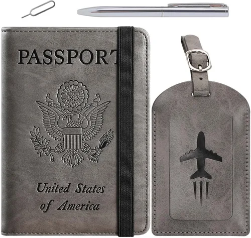 Vista 28 de Passport Holder, Travel Essentials, Passport Cover, RFID Travel Wallet 113#Negro