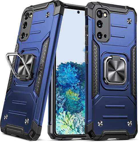 Vista 27 de DASFOND Diseñada para funda Galaxy S8 con soporte, anillo metálico giratorio mejorado de 360°, soporte kickstand de grado militar, resistente a