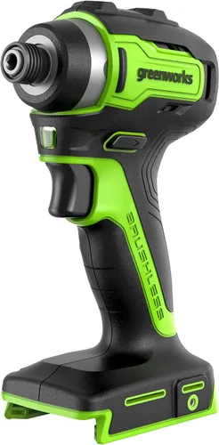 Vista 21 de Greenworks - Taladro inalámbrico sin escobillas de 24 V, 400 pulgadas-libras más combo de destornillador de 1950pulgadas-libras, alto par, ligero
