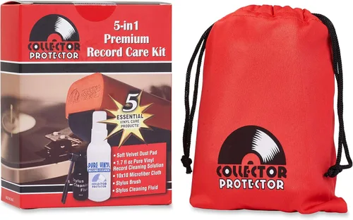 Vista 7 de Collector Protector Kit limpiador de discos de vinilo, incluye cepillo de terciopelo suave estilo 70, solución de limpieza LP, cepillo para lápiz