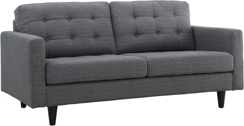Vista 3 de Modway EEI-1547-DOR Empress Mid-Century - Sofá biplaza tapizado de tela en gris