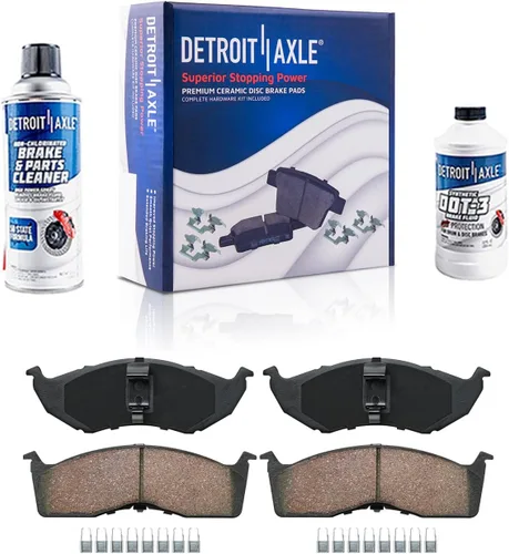 Vista 116 de Detroit Axle - Pastillas de Freno Delantero Izquierdo Reemplazo de Pinza de Disco para Dodge Ram 1500 Dakota Mitsubishi Raider - Juego de 3 piezas