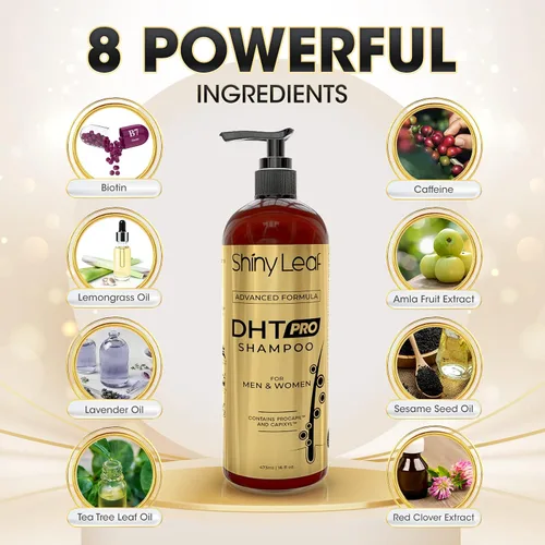 Vista 3 de Shiny Leaf DHT Pro Champú con Procapil y Capixyl para cabello adelgazante, 16 oz Advanced anti thinning shampoo with Procapil, Capixyl and DHT