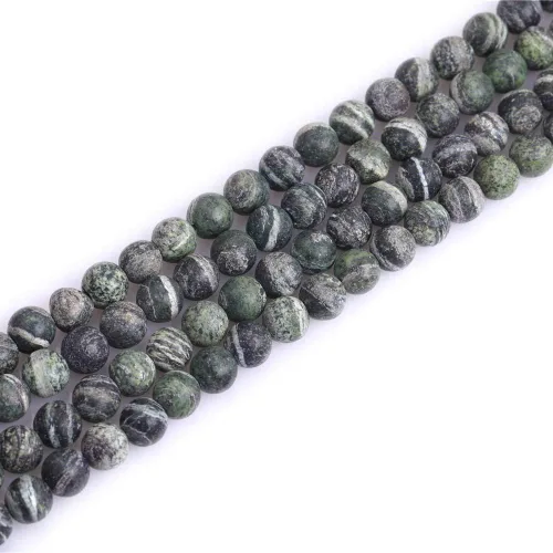 Vista 40 de Cuentas espaciadoras redondas de ágata negra esmerilada mate mate de 0.157 in para fabricación de joyas de 15 pulgadas
